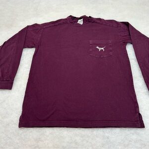 Victoria Secret Shirt PINK XS Bling Dog Sequin Oversize Campus Long Sleeve Y2K